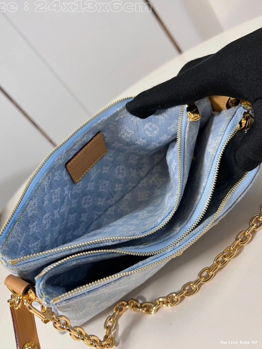 Cheap LOUIS VUITTON Liv double pochette -24.5*13.5*6.5CM 0713